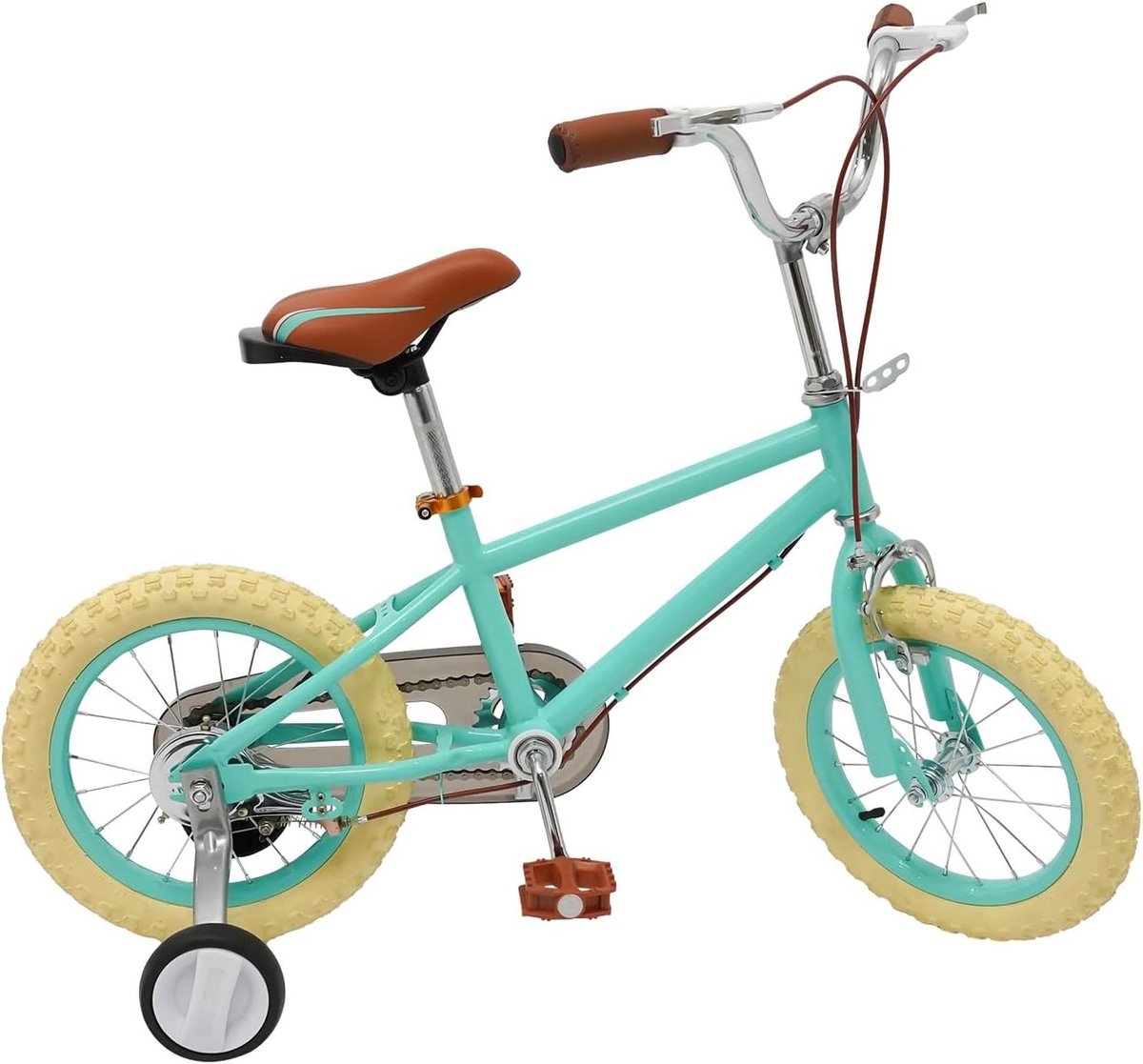 Kinderfiets 14 Inch Loopfiets Stabilisatoren Buiten Fietsen Verstelbaar Met Stabilisatoren 14 inch Blauw Groen