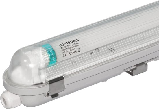 HOFTRONIC - LED TL armatuur 60cm - Waterdicht - Flikkervrij - Koppelbaar - 9 Watt - TL armatuur voor werkplaatsen, garages, bedrijfshallen en magazijnen