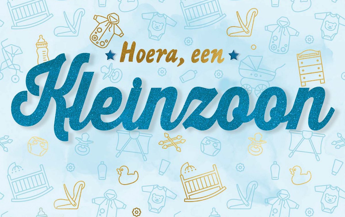Wenskaart | 6 stuks | Foam 3D hoera, een kleinzoon