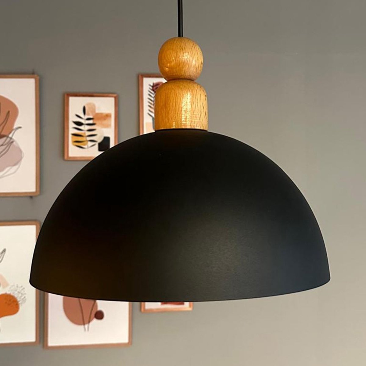 Bamyum Yimpi hanglamp, industriële Modern stijl, Ø43 cm, zwart metalen lamp