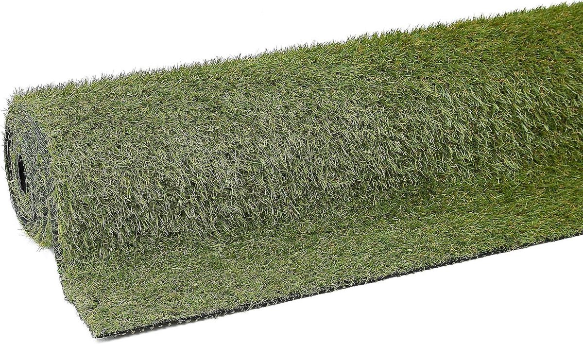 Kunstgras Tapijt - Grastapijt Buiten - Balkon Decoratie - Hoge Waterdoorlatendheid - 133 x 300 cm - Groen