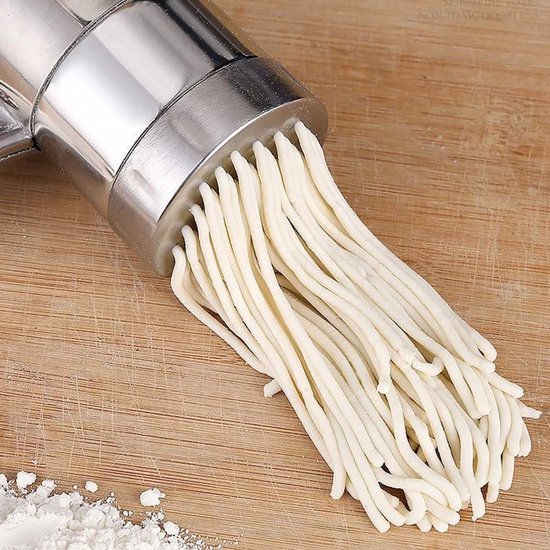 Omgoods - RVS Handmatige Pastamaker met 5 Mallen — afbeelding 5