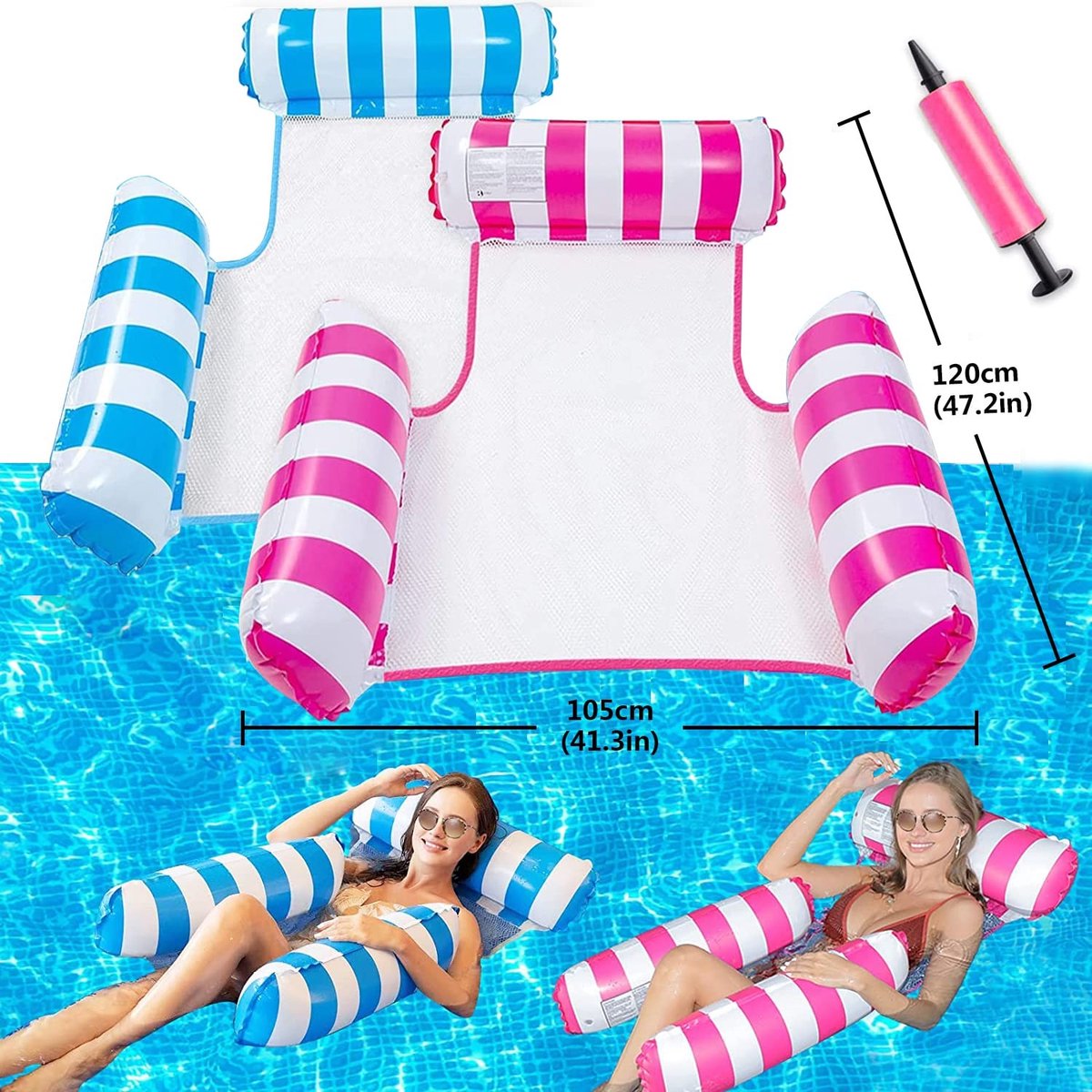 Omgoods - 4 in 1 Opblaasbare Hammock voor in het Water