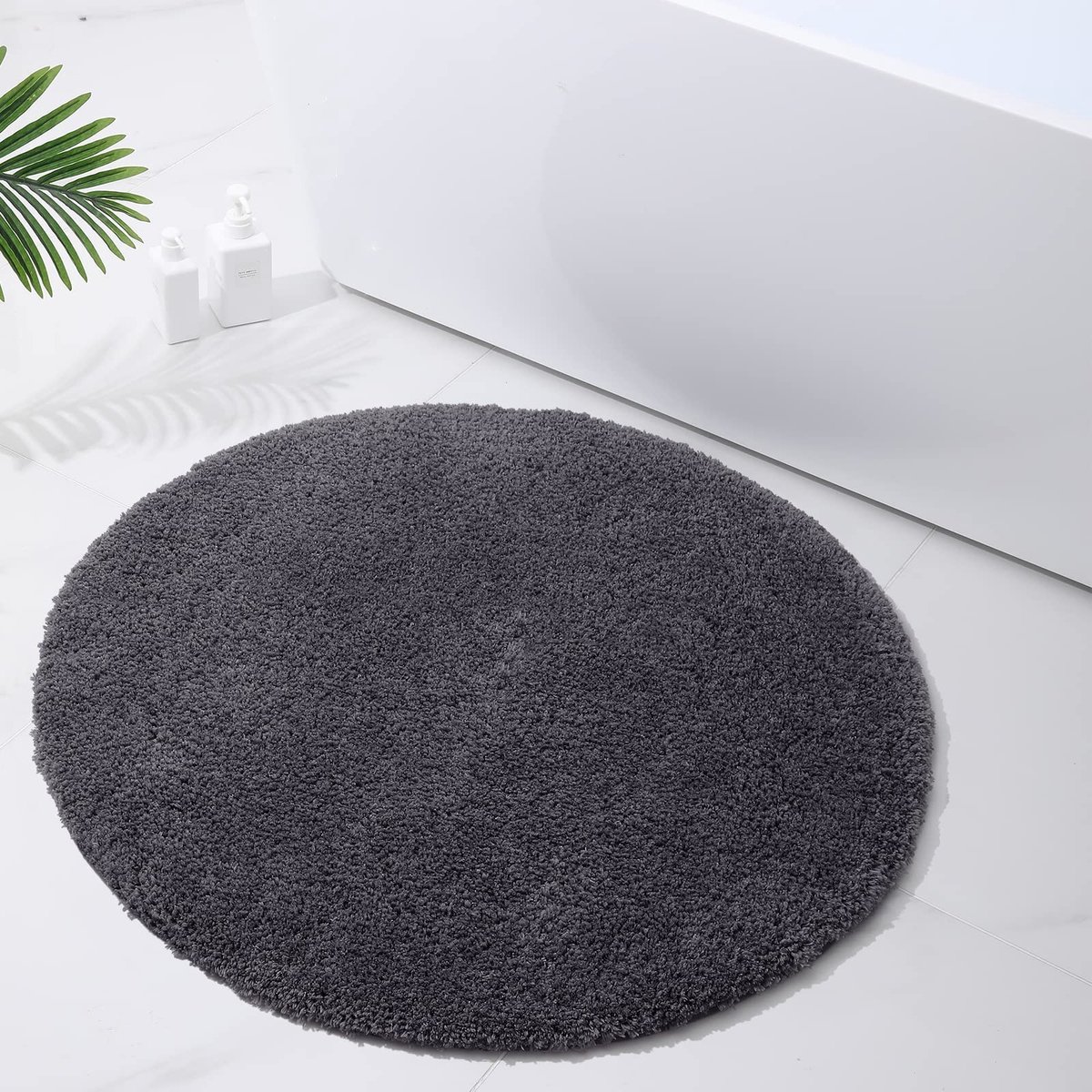 Omgoods - Fluffy Rond Badmat van Microvezel, 90 cm