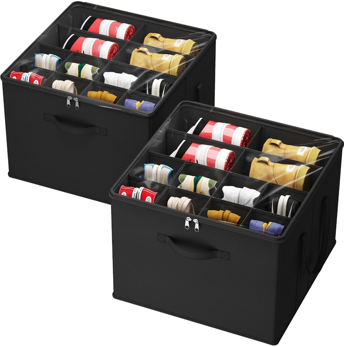 Omgoods - Schoen Organizer Set van 2 voor 16 Paar, Ruimtebesparende Schoenendozen