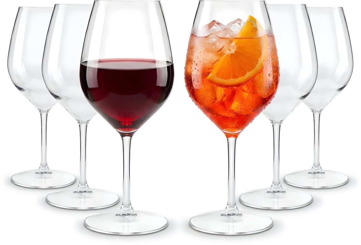 Omgoods - Set van 6 Onbreekbare Plastic Glazen, 51cl, Vaatwasserbestendig