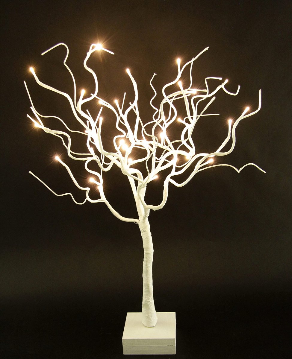 Omgoods - Decoratieve LED Boom met Houten Basis voor Kerstdecoratie