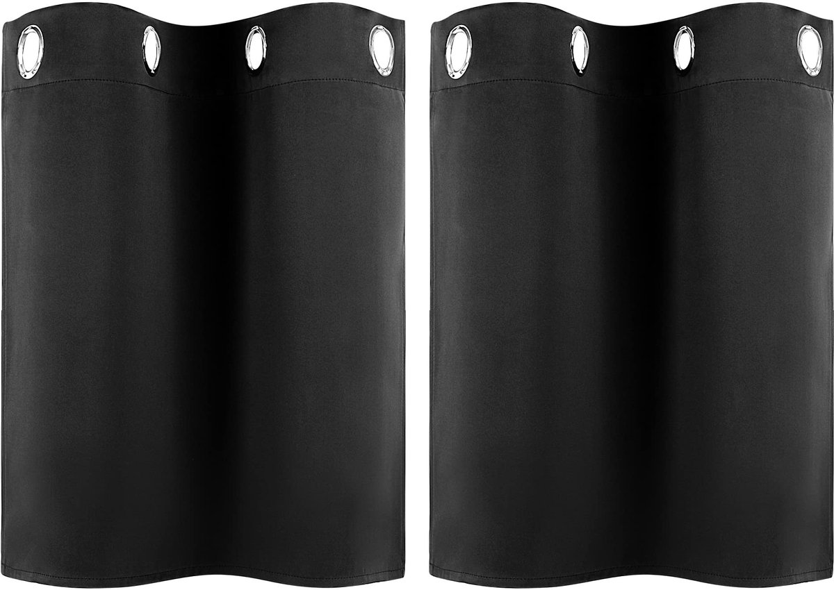 Omgoods - Set van 2 Opaque Blackout Gordijnen met Oogjes voor Woonkamers