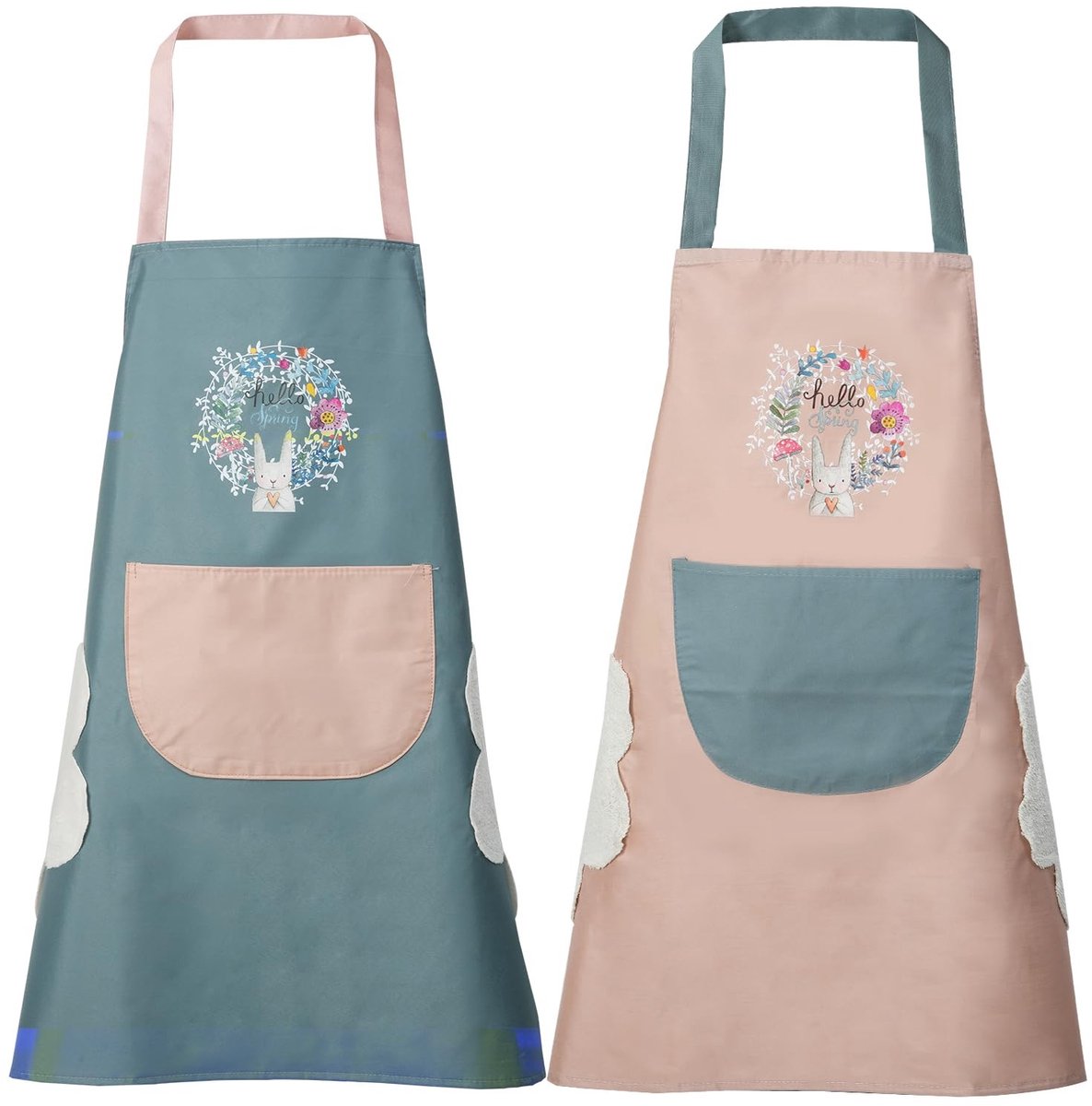 Omgoods - Keuken Schort voor Dames met Grote Pocket - Waterdicht en Oliebestendig
