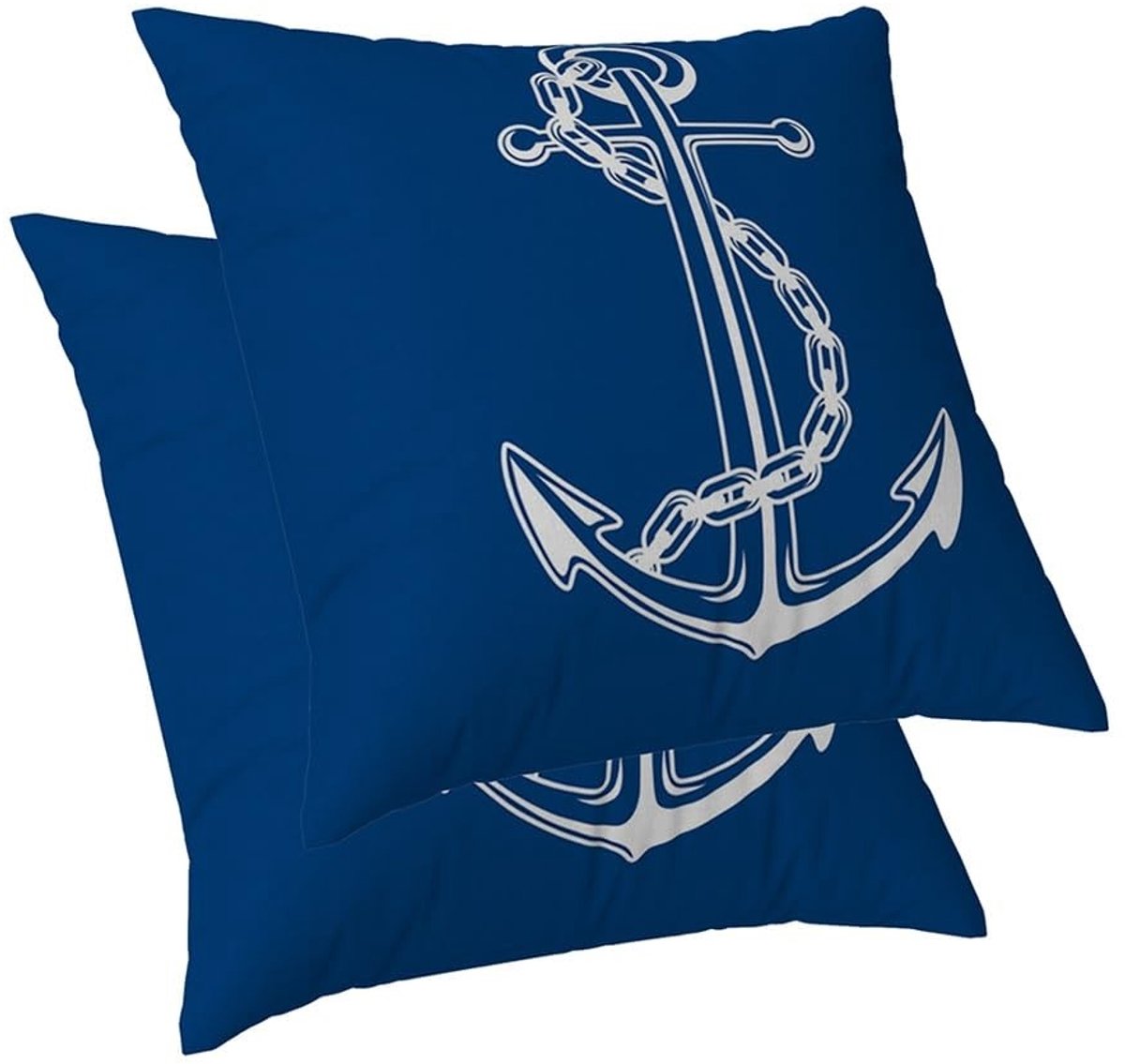 Omgoods - Set van 2 Decoratieve Kussenhoezen 40 x 40 cm Nautisch Thema