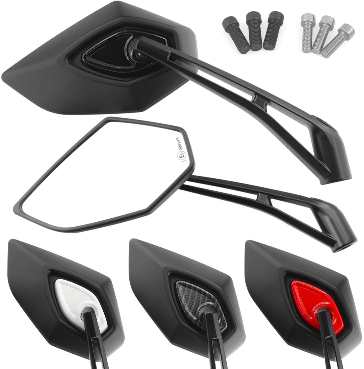 Omgoods - Verstelbare Motor- en Scooter Spiegelset (2 Stuks, Zwart)