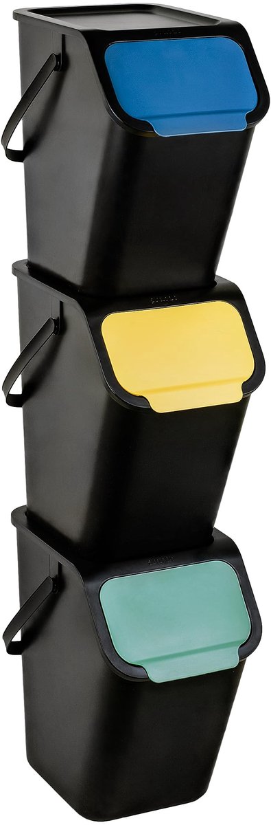 Omgoods - Set van 25L Afvalemmer met Bioactieve Koolfilter