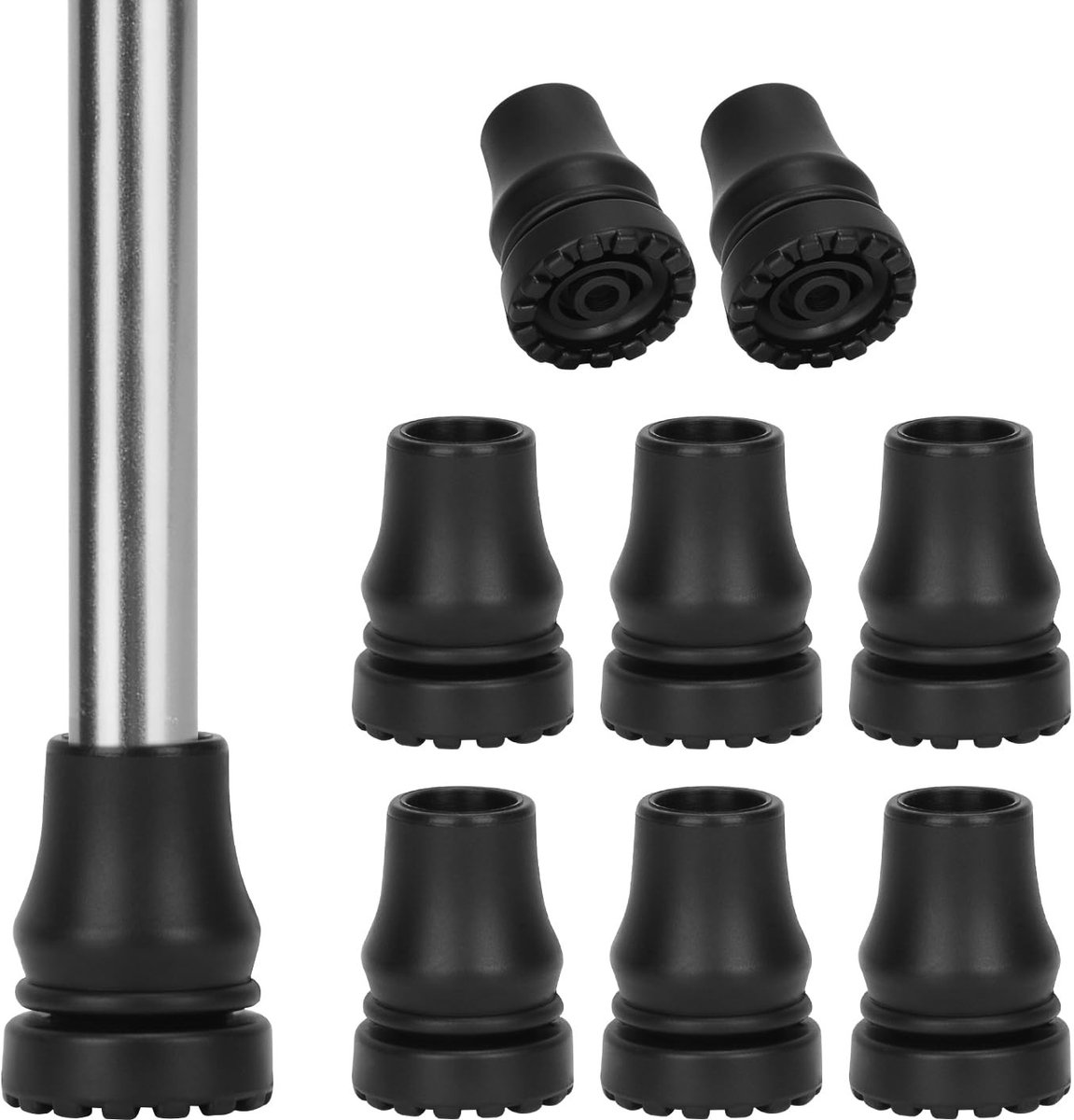 Omgoods - Non-Slip Vervangende Rubber Cane Tips (8-Pack)