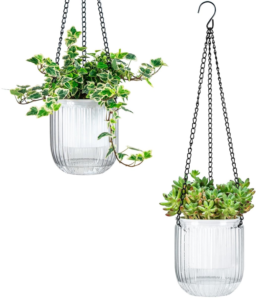 Omgoods - Set van 2 Zelfwatergevende Hangplantenpotten