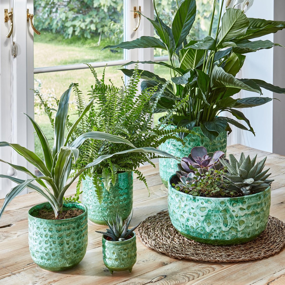 Omgoods - Handgemaakte Keramische Plant Pot in Smaragdgroen