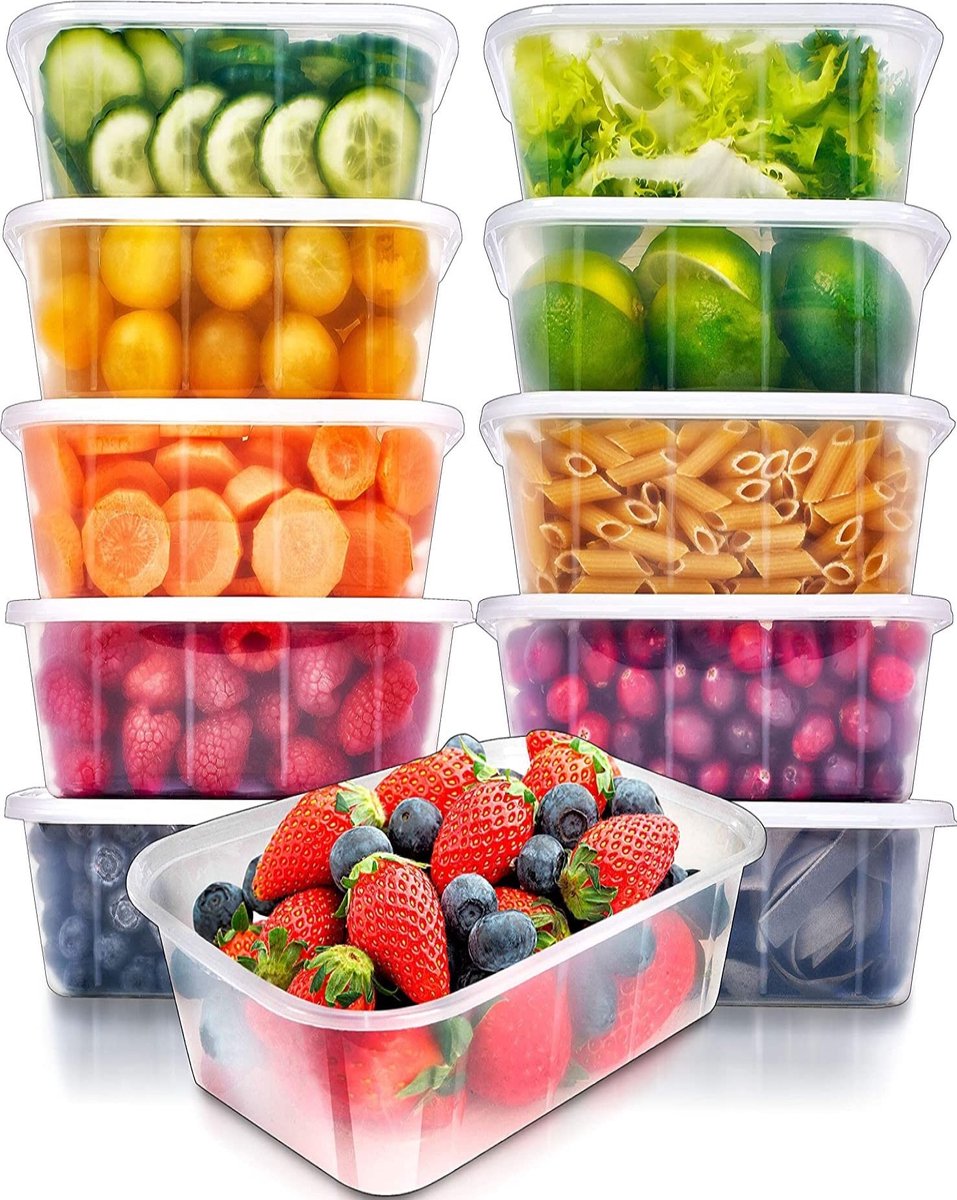 Omgoods - 25 Plastic Bewaarboxen met Deksel - Luchtdicht en Herbruikbaar
