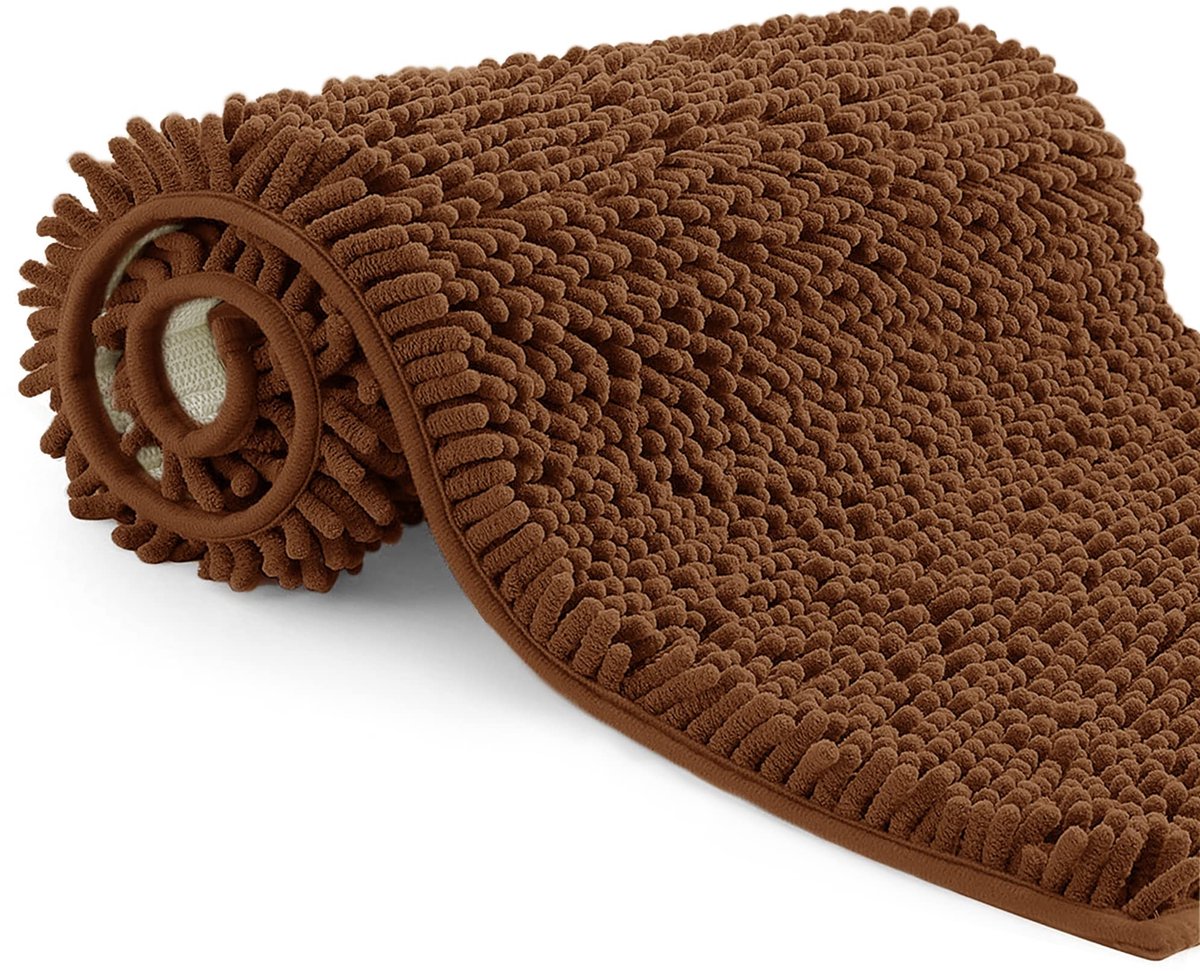 Omgoods - Antislip Badmat, Zacht en Absorberend, 40x60cm, Bruin