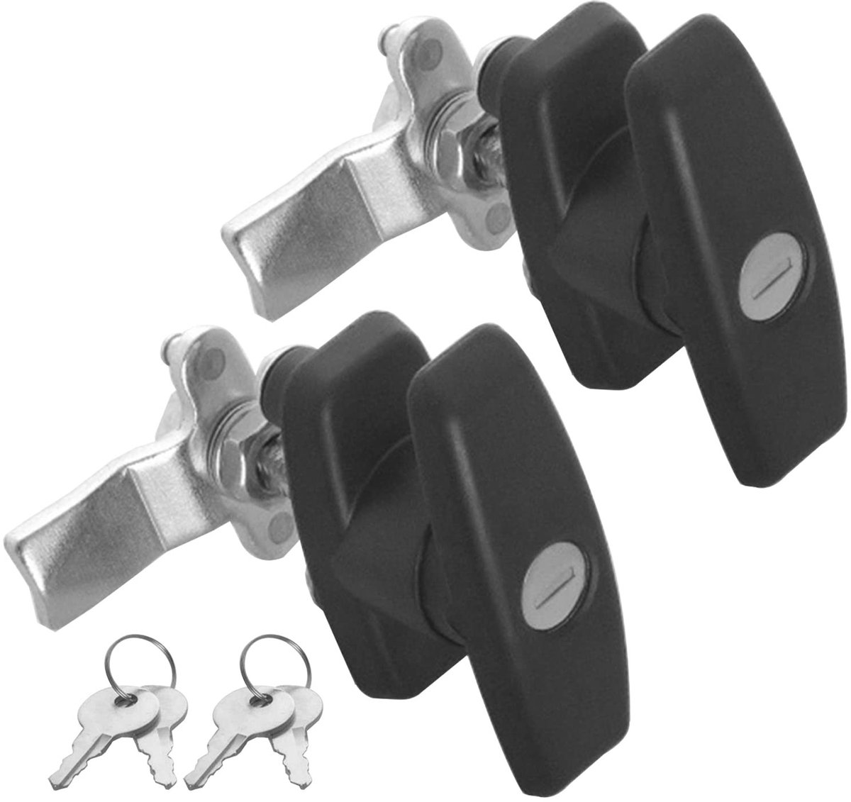 Omgoods - 2 Stuks T-Greepslot Kit voor Bevestiging van Garagepoort en Caravan