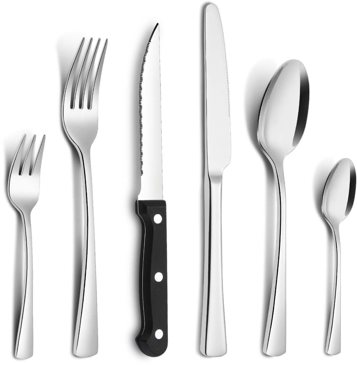 Omgoods - 36-Delig Bestekset voor 6 Personen - Roestvrijstalen Set met Steakmessen