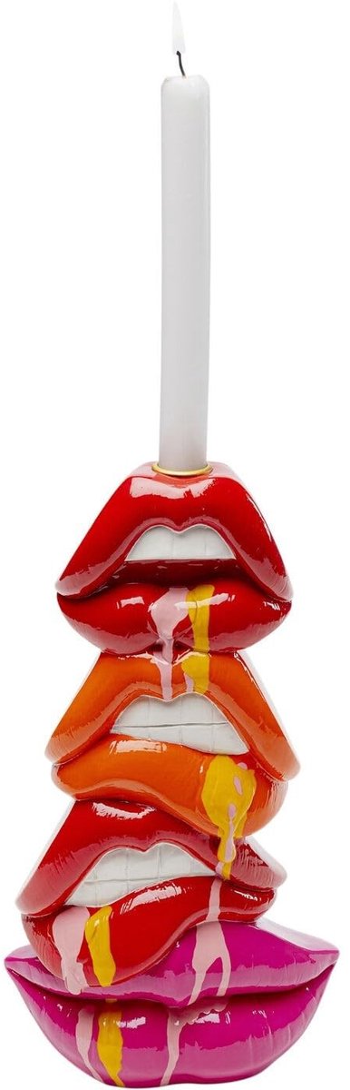 Omgoods - Handgeschilderde Kaarsenhouder in Lippenvorm voor Decoratie