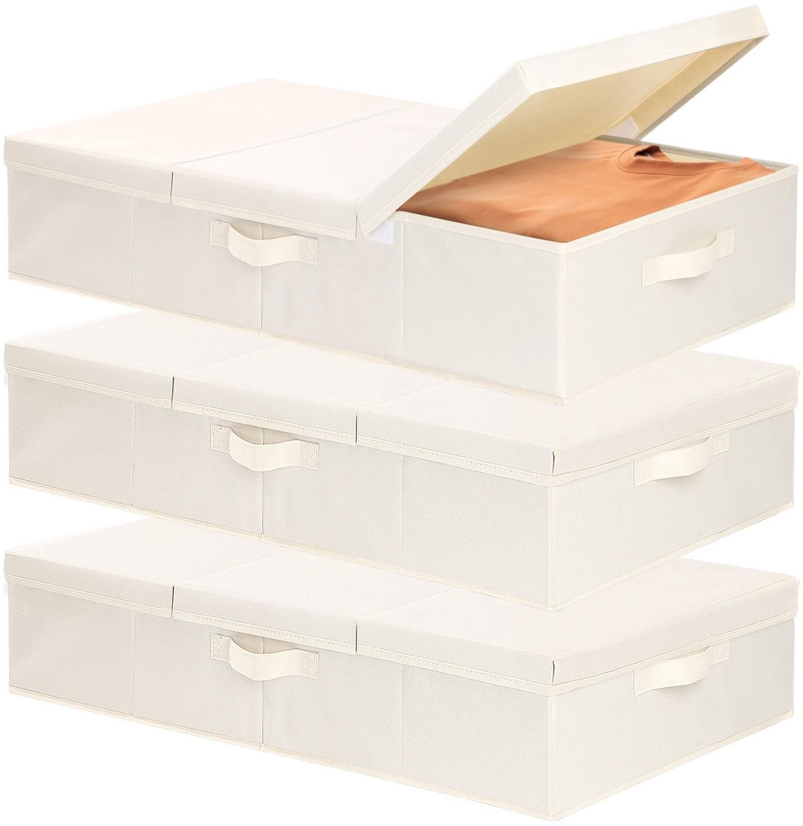 Omgoods - Set van 3 Onderbed Opbergzakken met Handgrepen voor Kleding en Dekens
