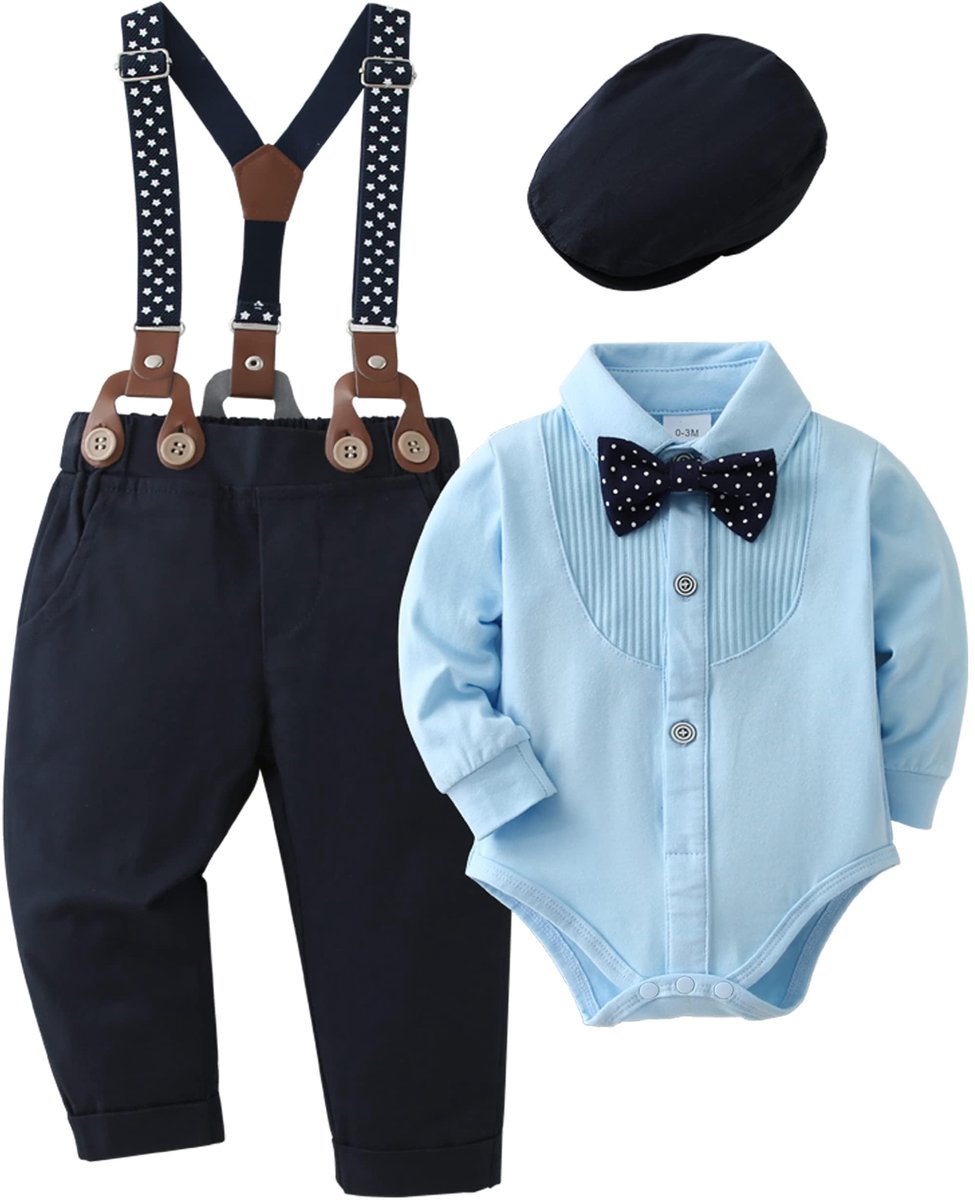 Omgoods - Baby Meisjes Kleding Set met Rimpel Top en Denim Shorts