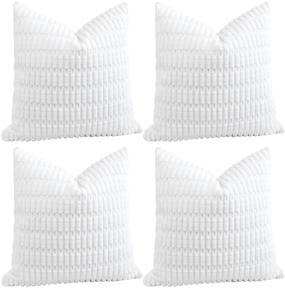 Omgoods - Set van 4 Zachte Corduroy Kussenhoezen voor Bank en Slaapkamer