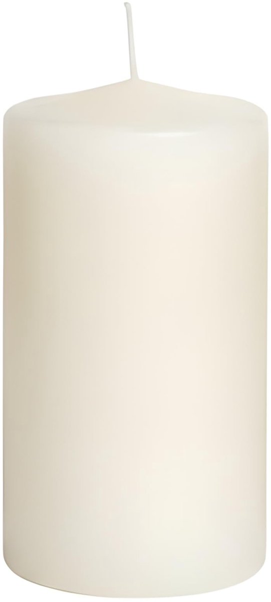 Omgoods - Set van 12 Crème Kleurige Pilarenkaarsen 6 cm x 10 cm