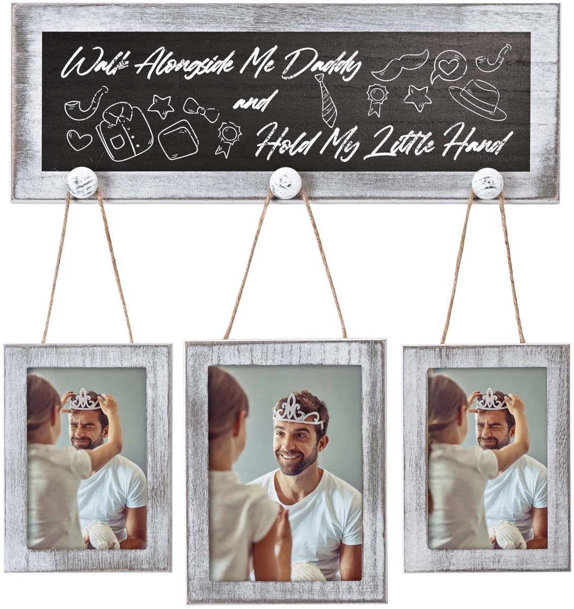 Omgoods - 4x6 Foto Collage Fotolijsten voor Wanddecoratie - Landelijke Vintage Stijl