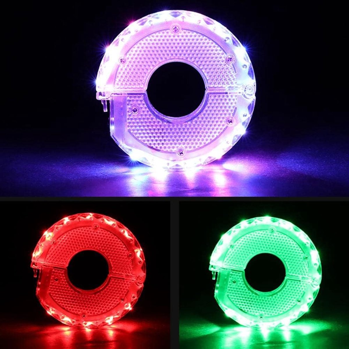 SnelShoppen - Oplaadbare Fietswiel Verlichting, Coole LED Fietsband Lichten, Fietsnaaf Lichten Oplaadbaar 7 Kleuren 15 Modus LED Fietsverlichting Kleu