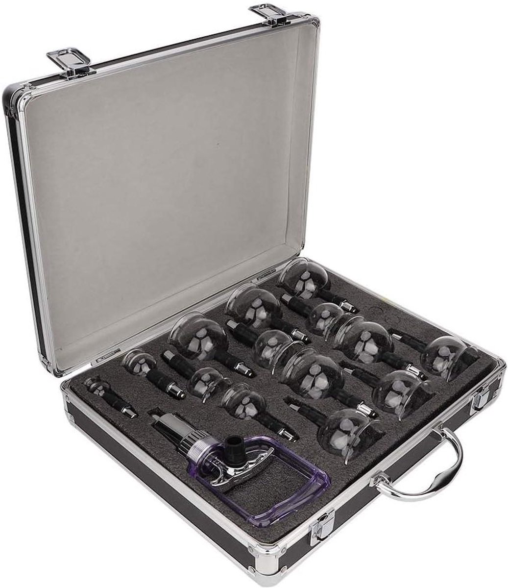 Vacuüm Cupping Set - Zuignap Cups Massage - Spierpijn Verlichten - 14 Verschillende Maten - 6cm Hoogte - Transparant