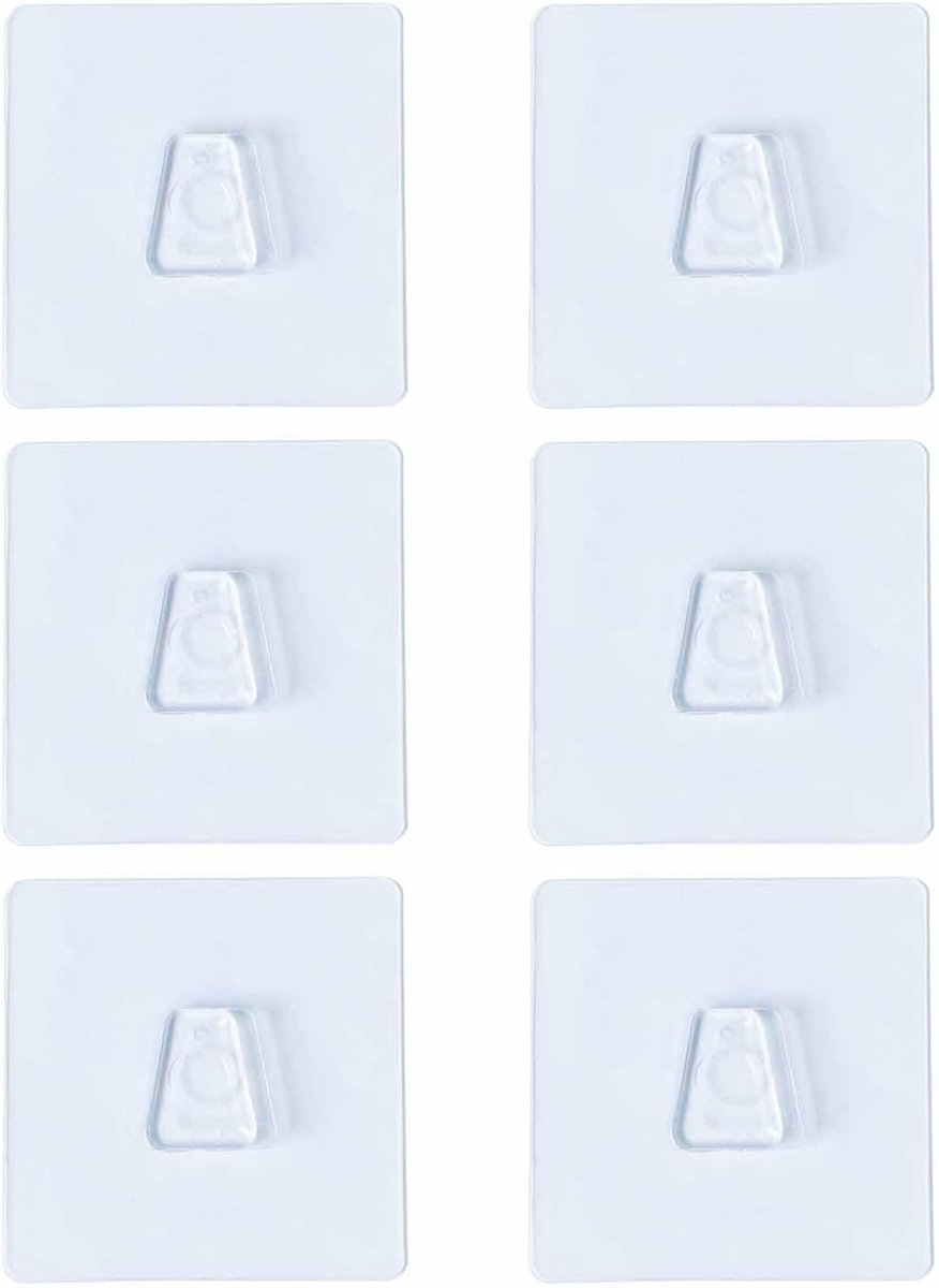 Trapeziumvormige hechtpads - 6 stuks - sterke bevestiging - ideaal voor douchecaddy - ShopVlot