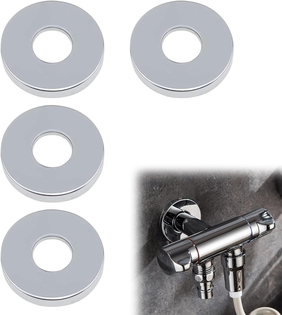 Rosettes for Radiator Tubes,Stainless Steel Cover Rosettes,Rosettes Cover for Tubes, (3/4 inch) Ø 26mm x Ø 70mm x - ShopVlot