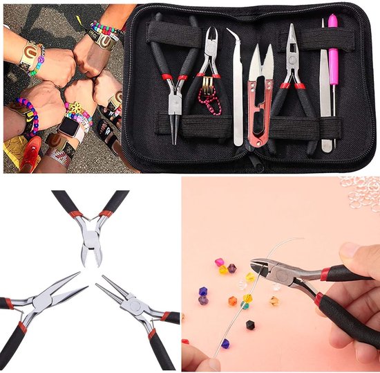 8-Piece Jewelry Making and Repair Tool Set with Scissors, Pliers, Pliers and Bead Accessories - ShopVlot — afbeelding 5