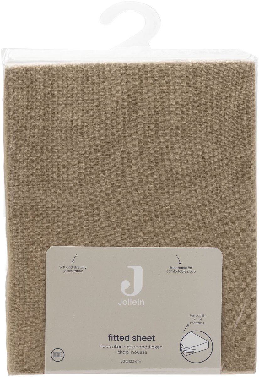 Jollein Hoeslaken Wieg - 40/50x80/90cm - Jersey - Hazel