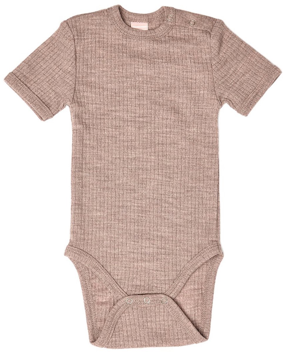 Smallstuff Romper Korte Mouw - Maat 56 - Merino Wol - Powder Melange