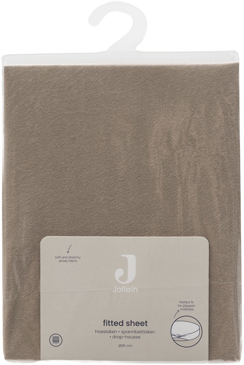 Jollein Hoeslaken Boxmatras - Ø95cm - Jersey - Milky Coffee