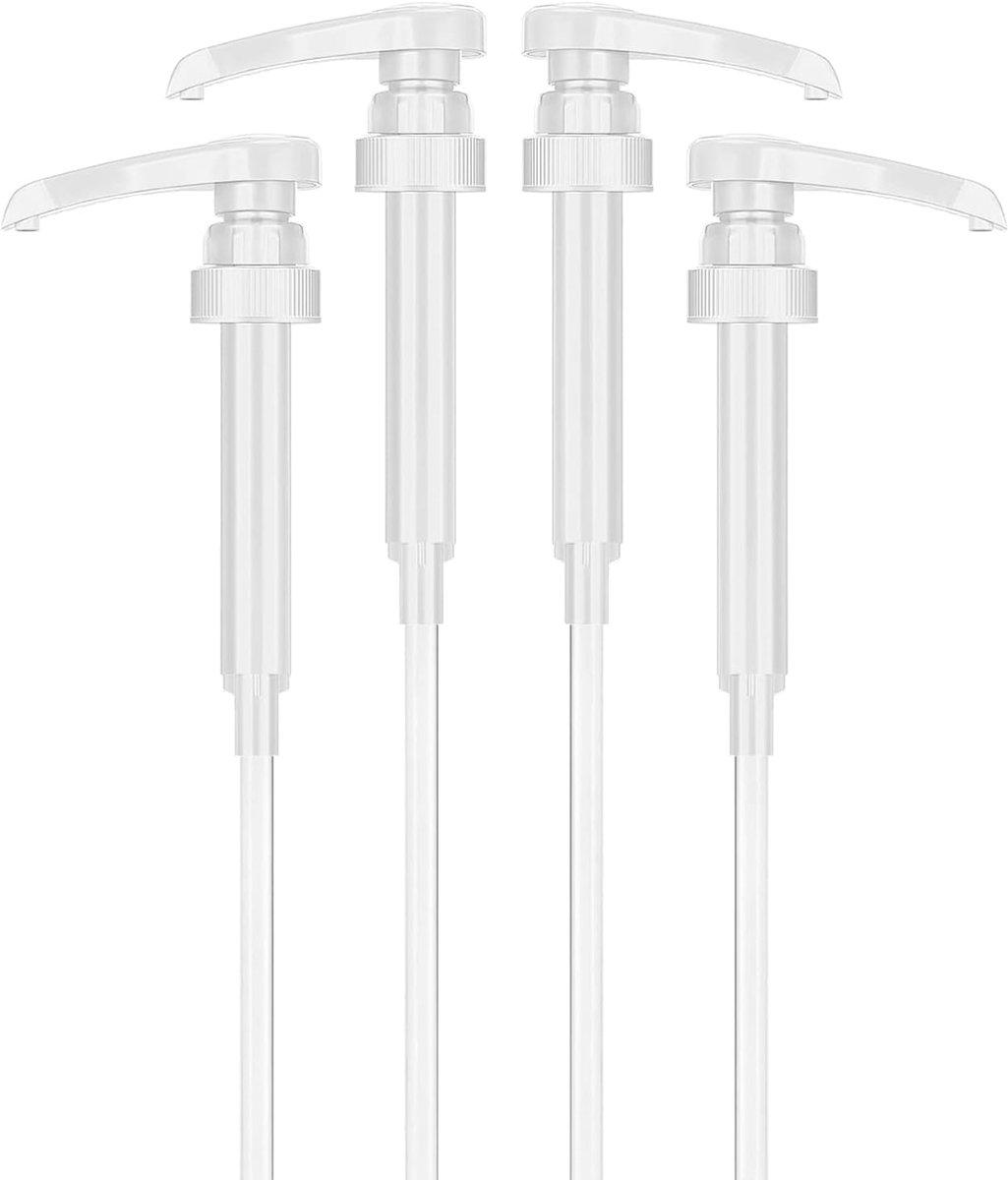 SnelShoppen - Set van 4 Doseerpompen, Dispenserpomp voor Beste Lichaamsvoeding, Vital Drink Vervangingspomp, Herbruikbare Pomp met 4 Lange en 4 Korte