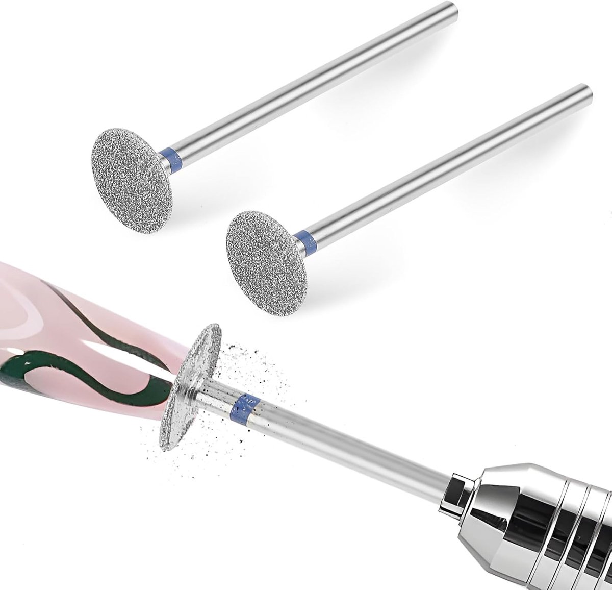 SnelShoppen - 2 Stuks Elektrische Nagelfrees Bits, Schuur Schijven en Voetvijl, Vervangbare Hoofden voor Eeltverwijdering, Pedicure Benodigdheden, Min