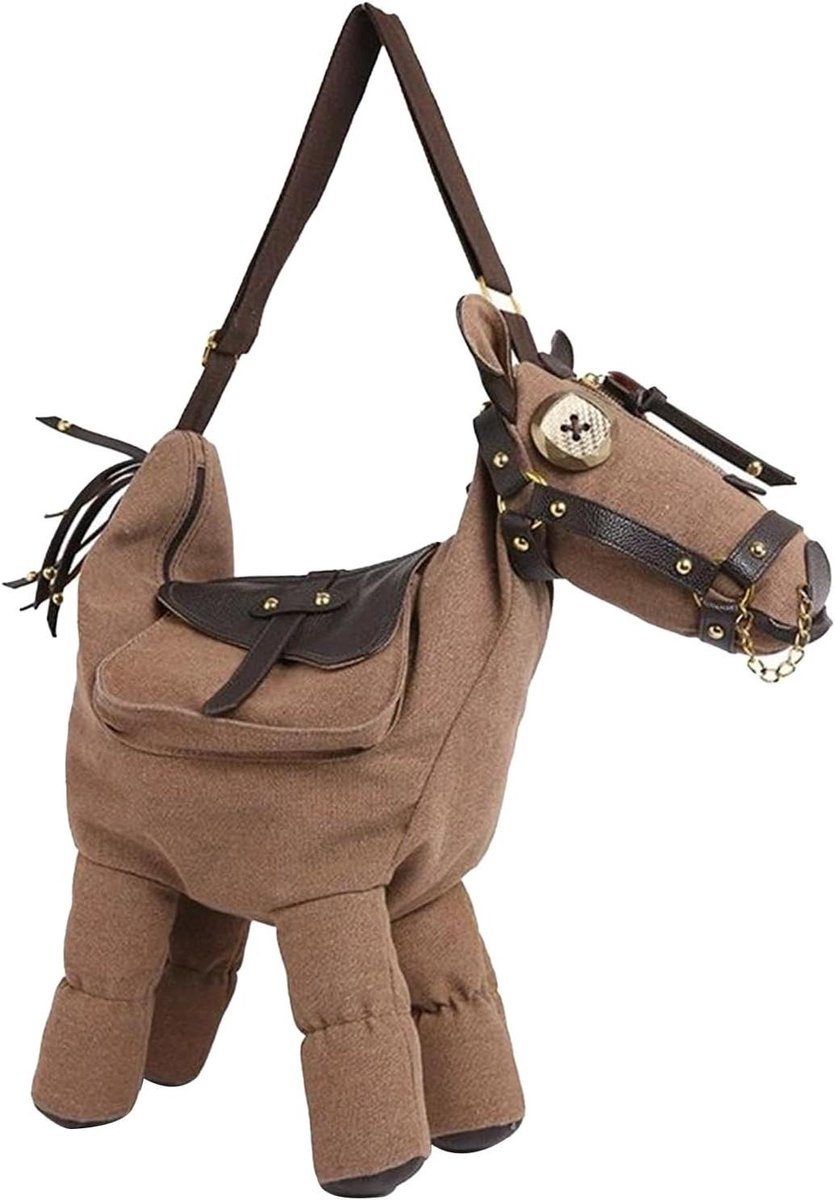 Paard Schoudertas - Western Handtas - Dagelijkse Benodigdheden - Uniek Paard Design - 40x10x25 cm - Grijs