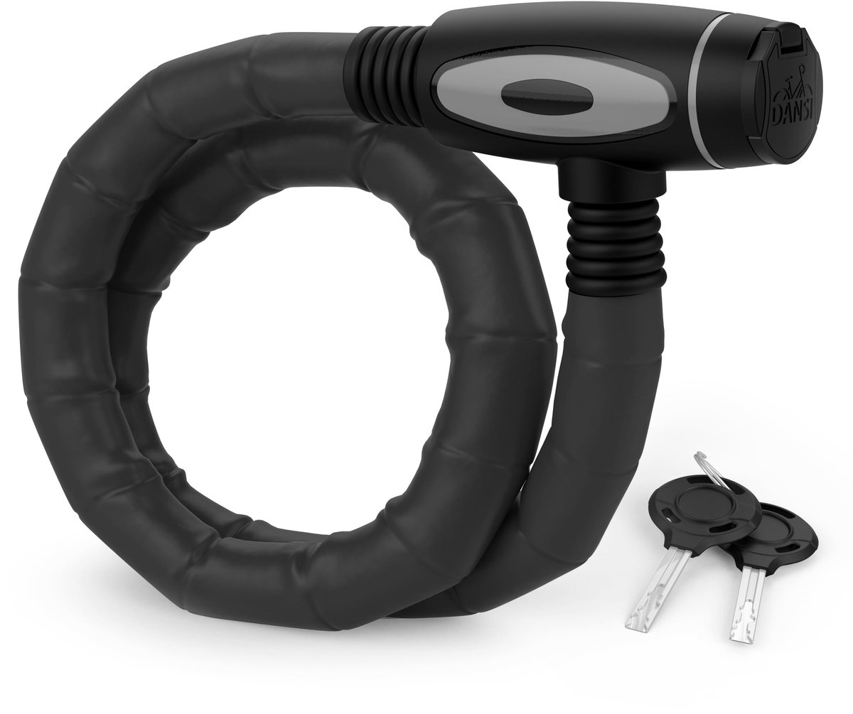 SnelShoppen - DANSI Pantserslot voor Fiets, Diefstalbeveiliging met 2 Sleutels, Fietsslot voor E-bike, Mat Rookzwart, Veilig en Betrouwbaar, Ideaal vo