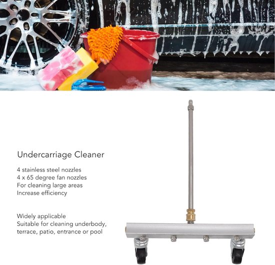 SnelShoppen - Professionele Onderwagen Waterborstel met 4 Spuitmonden, Hogedrukreiniger, Onderstelreiniging voor Auto, Terras, Binnenplaats — afbeelding 4