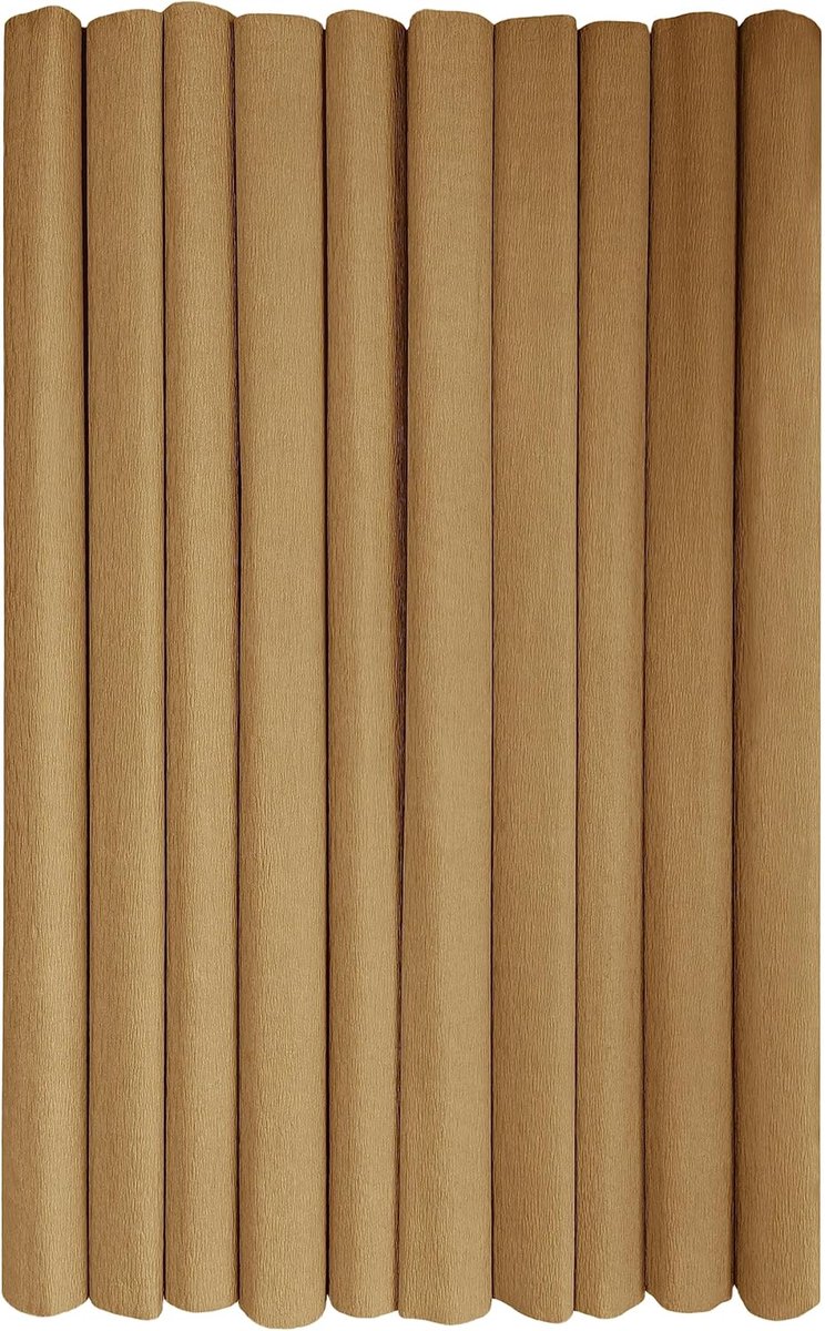 Crêpepapier Rollen voor Kinderen DIY en Decoraties - Pakket van 10 rollen (50 cm x 200 cm, 28 g/m2) - 32 goud
