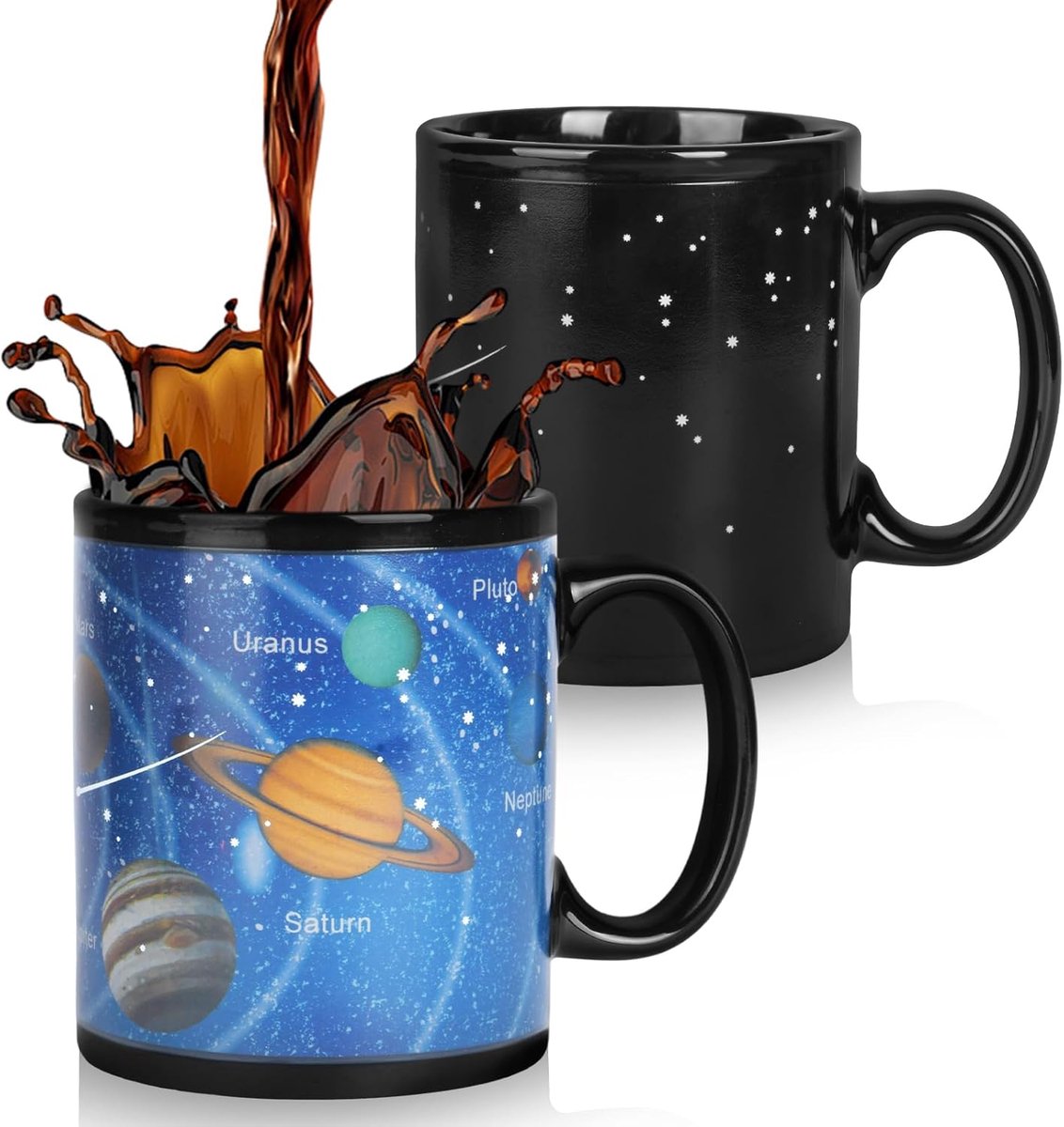 Veranderende Mok, 12 oz Kleur Veranderende Koffiemok, Mokken Magische Zonnestelsel, Kleurveranderende Warmtemok, voor Verjaardagscadeau, Bruiloft, Jubileum, Mannen, Vrouwen