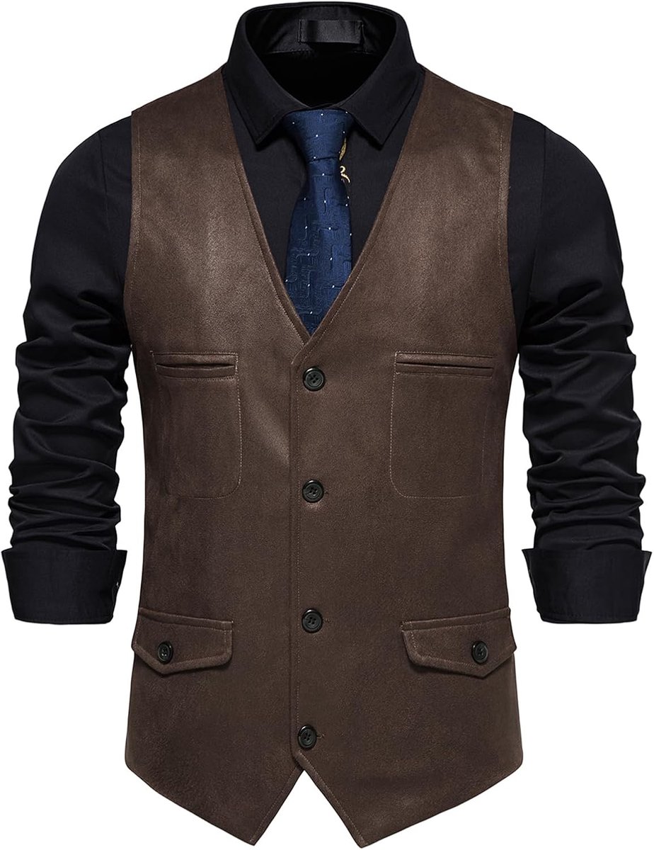 Herenvest, formeel, mouwloos, V-hals, suède, vest, zakelijk, casual, pak, vest