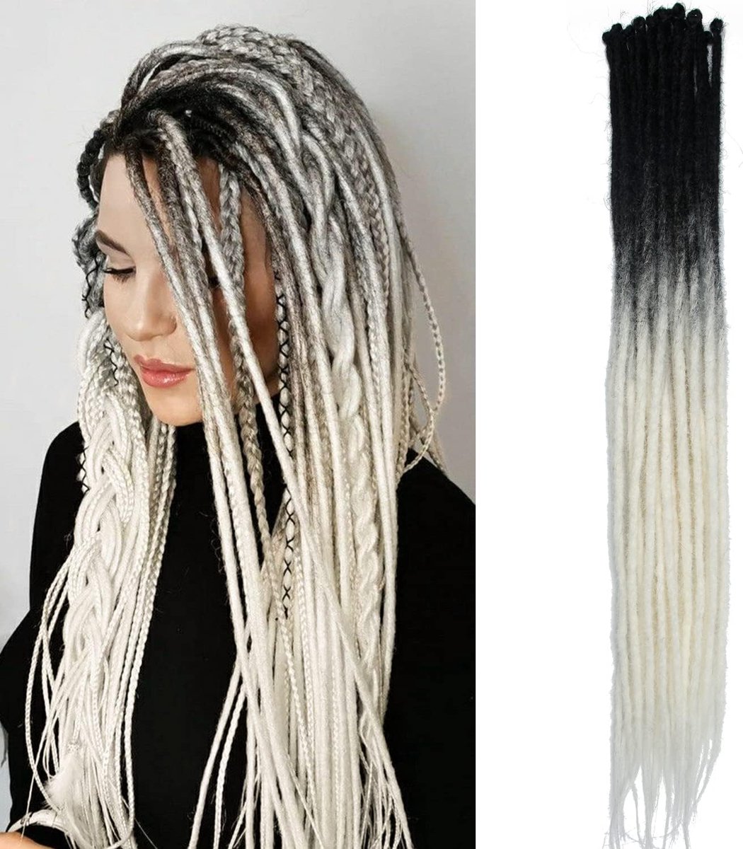 0,6 cm Synthetische Dreadlock Extensies Handgemaakt 24 Inch 20 Strengen Crochet Haar Lange Vlechten Hip-Hop Stijl Zachte Dreads Haarextensies