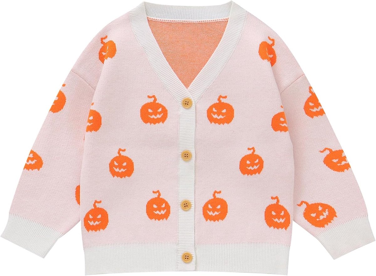 Peuter meisjes Halloween pompoen vest trui meisjes zachte lange mouwen herfst gebreide tops voor 1-5 jaar
