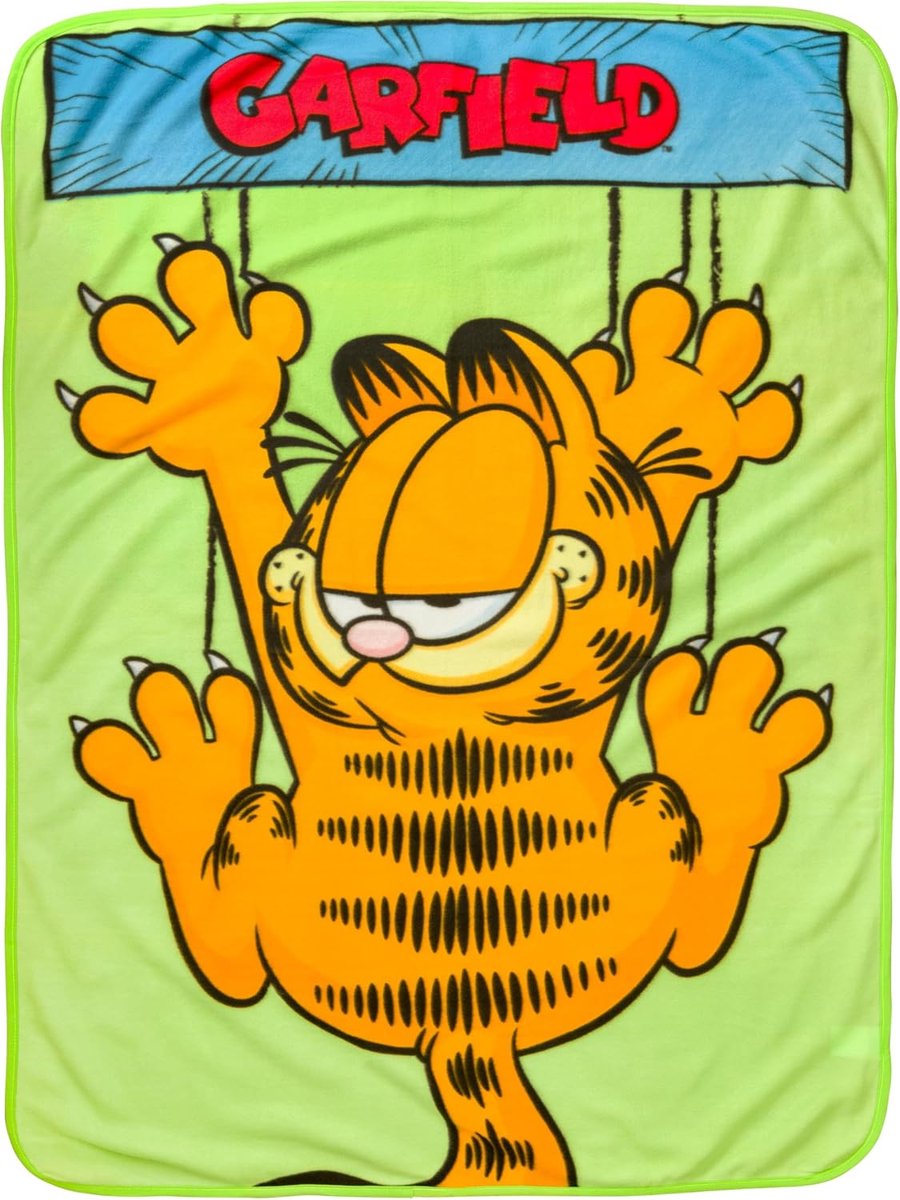 Fleece plaid dekentje 45" x 60" - Garfield ontwerp - superzacht en comfortabel - perfect voor binge-watch avonden - ShopVlot