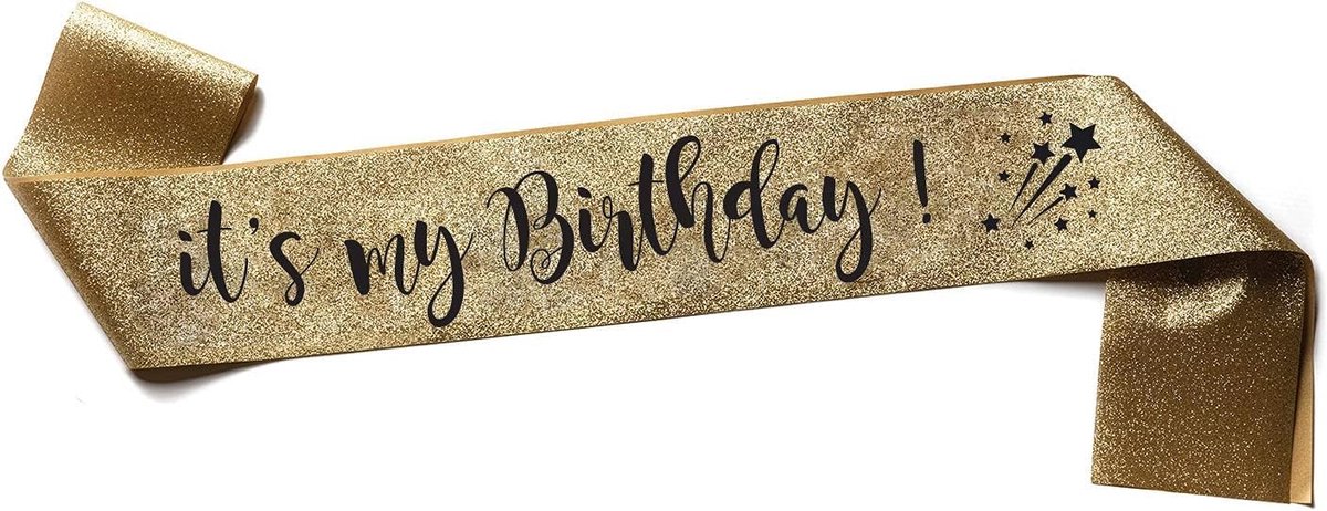 It's My Birthday - Sash - Be The Most Beautiful for Your Birthday (Glitter Gold) …