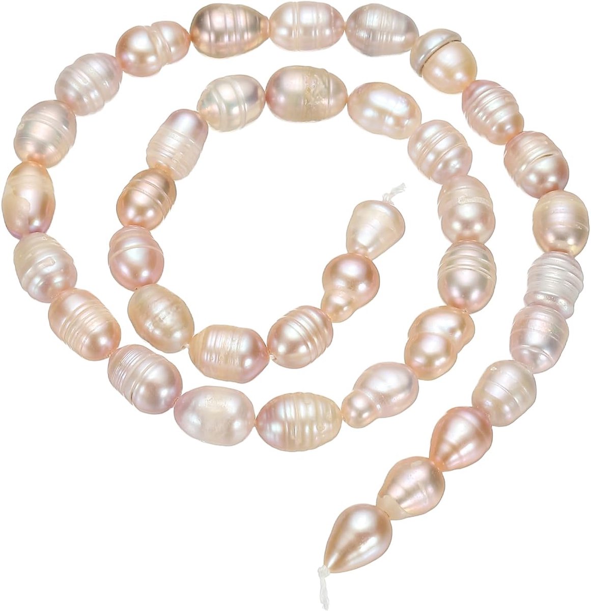 Zoetwaterparels, rijstvorm, 4-5 mm, parels, edelsteengat, 0,8 mm, kralenkoord voor doe-het-zelf halskettingen, armbanden, kettingen, oorbellen, sieraden maken, beige, paars